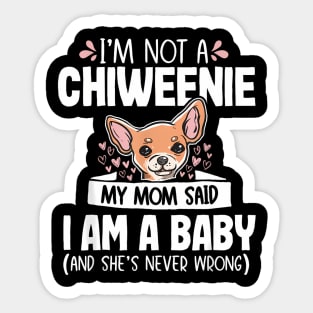 Chiweenie Mom Baby  Cute Dog Owner Pet Sticker